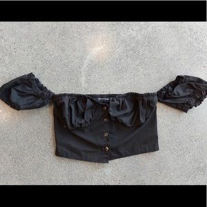 Puff sleeve bustier top